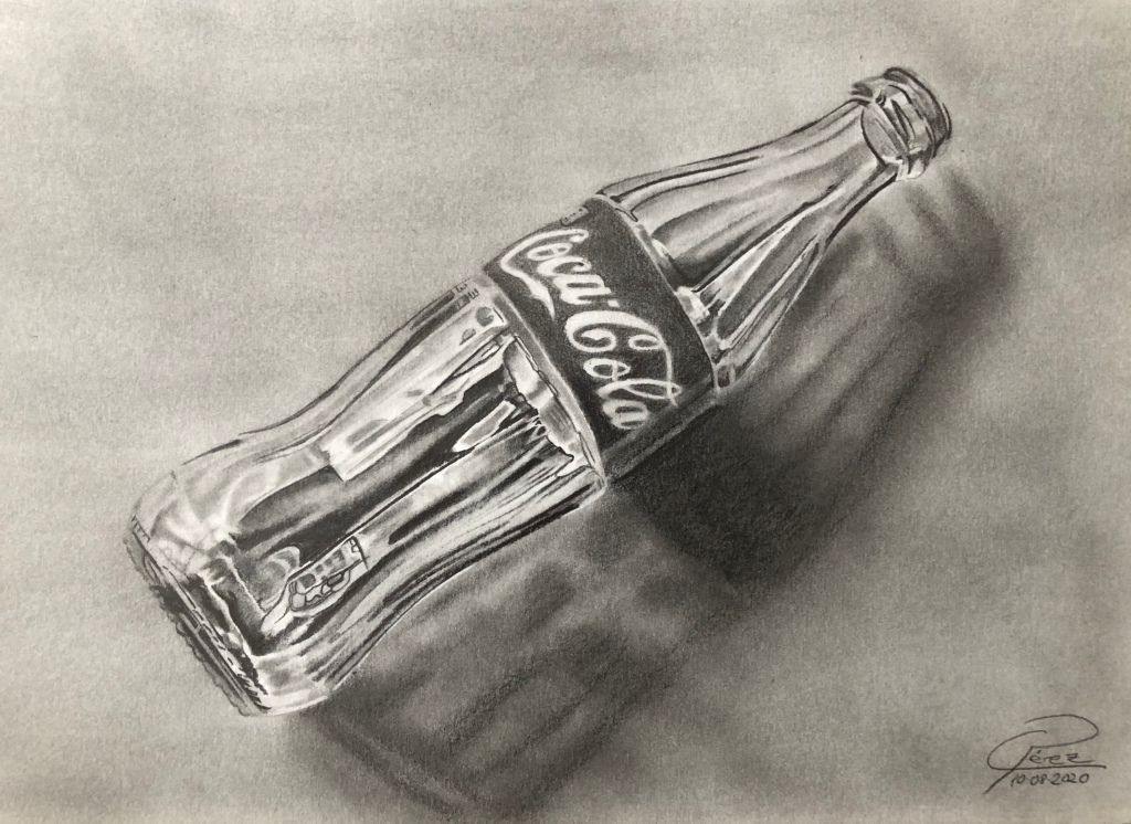 Dibujo botella de Coca Cola | Blog de Pintura y dibujo hiperrealista